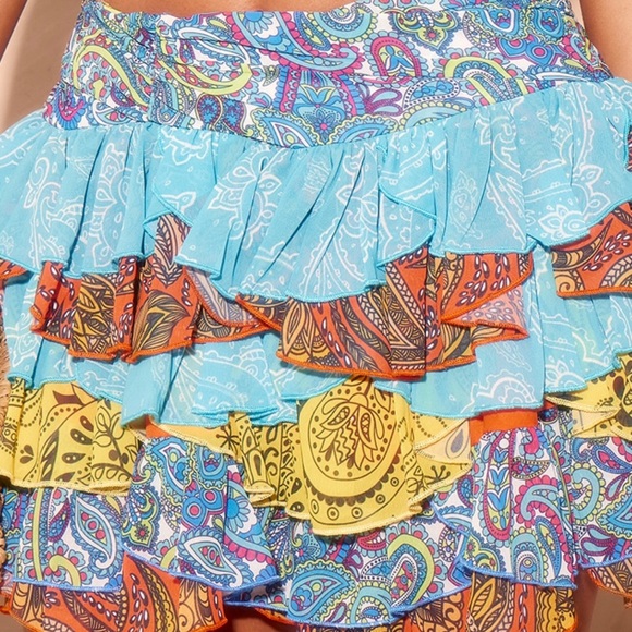 Multi Patchwork Print Rara Mini Skirt - Picture 2 of 4